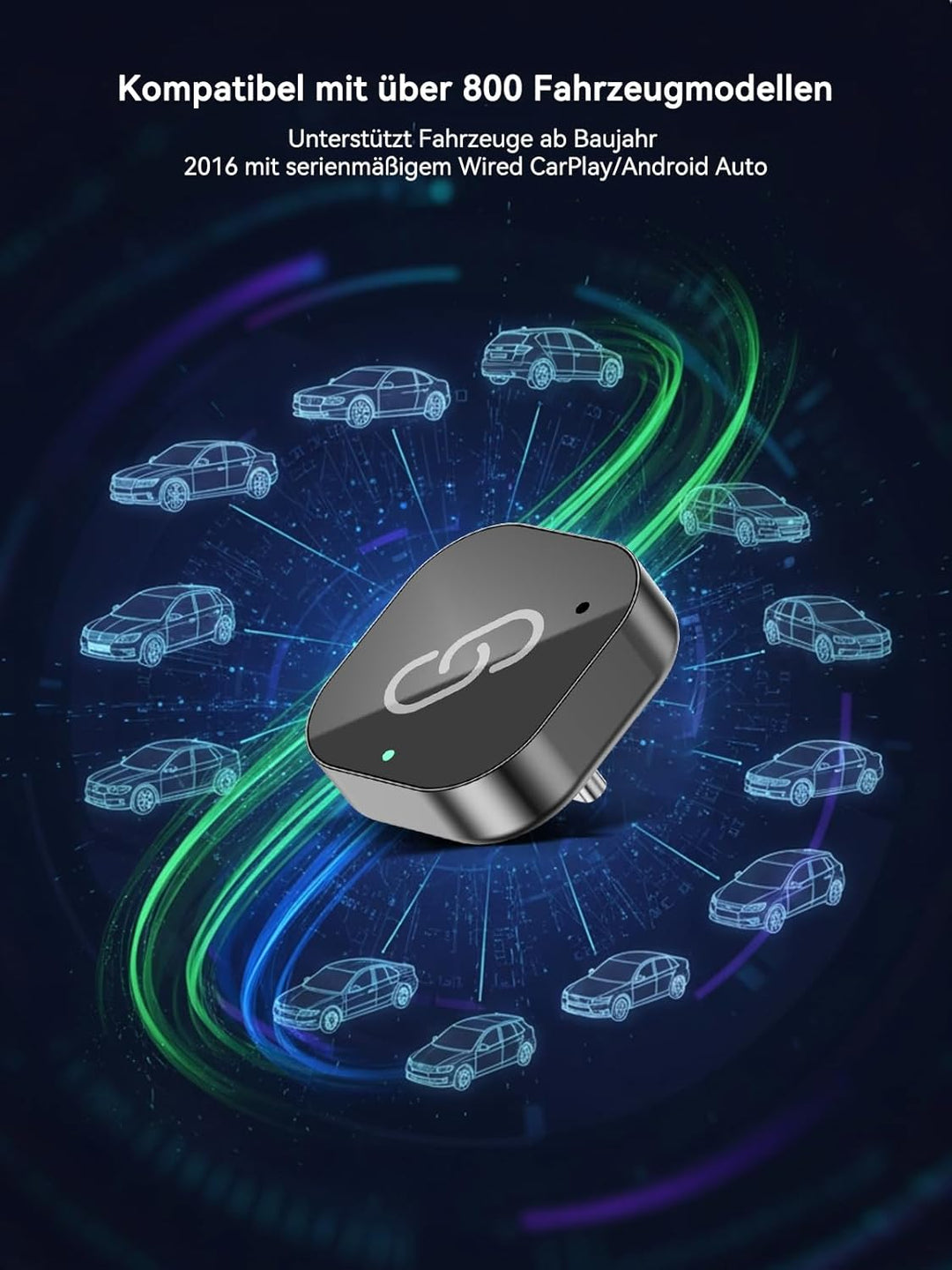 Spedal Android Auto Wireless CarPlay Apapter, Plug & Play Auto-Connect, Kompatibel mit Fahrzeugen ab