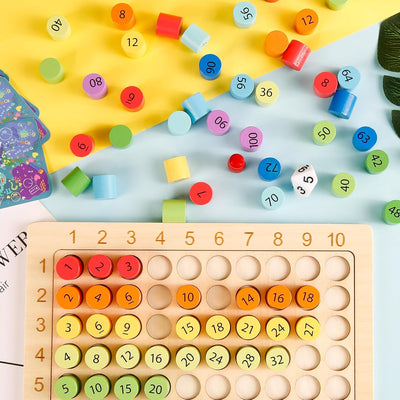 Weinsamkeit Montessori Multiplikationsbrett, 1x1 Lernen Spiel für Grundschüler, Multiplikationstafel