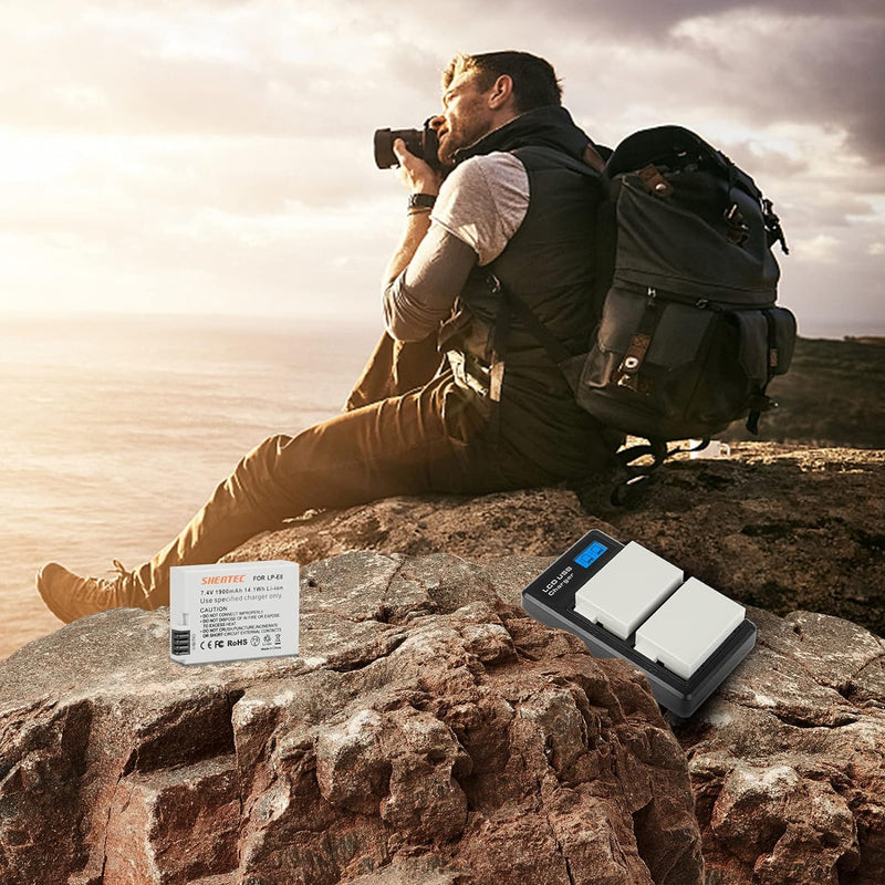 2X Shentec Li-ion 7.4V 1900mAh LP-E8 Akku für Canon EOS Batterie Rebel T2i T3i T4i T5i EOS 550D 600D