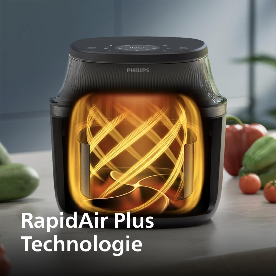 Philips Airfryer 3000 Series 4.2L, Sichtfenster, 16-in-1 Airfryer, RapidAir Plus Technologie, wenige