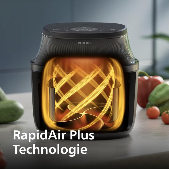 Philips Airfryer 3000 Series 4.2L, Sichtfenster, 16-in-1 Airfryer, RapidAir Plus Technologie, wenige