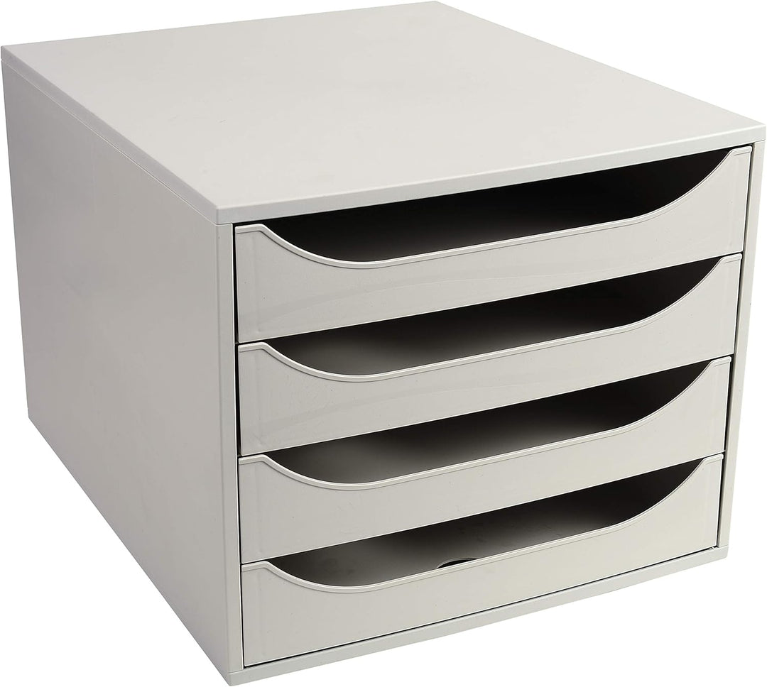 Exacompta 228606D Ablagebox Office mit 4 Schubladen für DIN A4+ Dokumente. Ecobox mit hoher Kapazitä