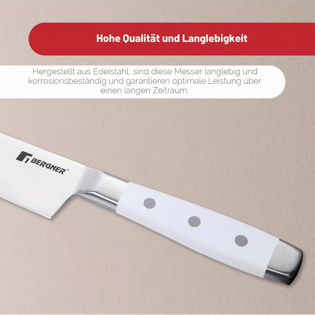 4ER SET MESSER AUS EDELSTAHL WEISS NATÜRLICH BG Weiss 4-tlg, Weiss 4-tlg