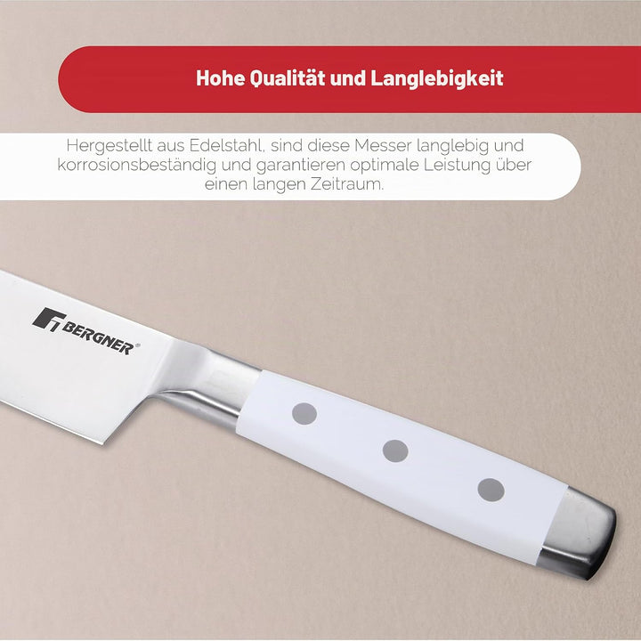 4ER SET MESSER AUS EDELSTAHL WEISS NATÜRLICH BG Weiss 4-tlg, Weiss 4-tlg