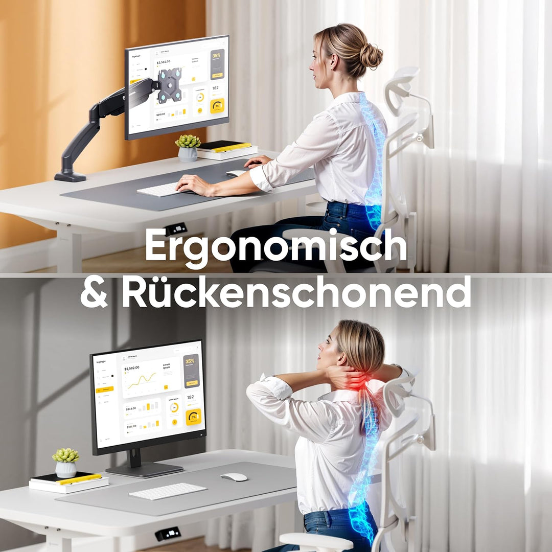 ONKRON G80 Monitor Halterung drehbar, schwenkbar, neigbar für 13-32 Zoll Bildschirme, Displays, VESA