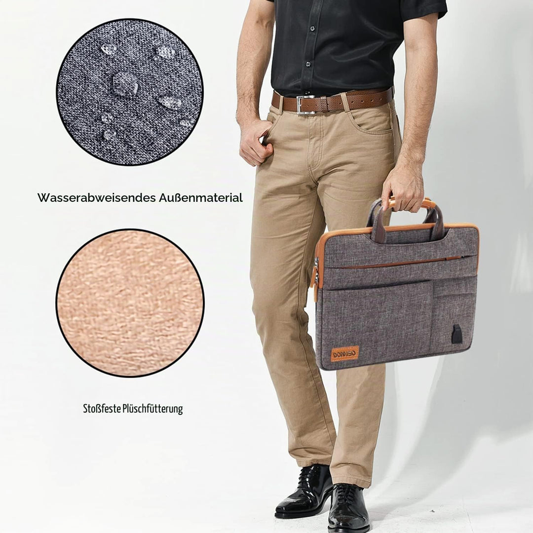 DOMISO 10,1-10,5 Zoll Wasserdicht Laptop Tasche Aktentasche Tragetasche Schultertasche mit USB Ladea