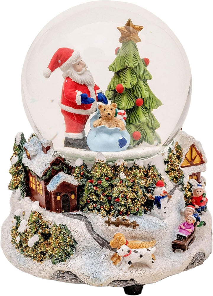 Wichtelstube-Kollektion XL LED Schneekugel Weihnachten elektrischer Schneewirbel, viele Melodien und