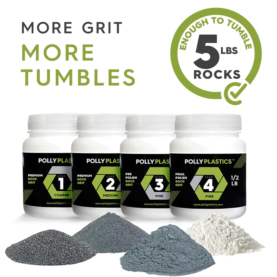 Polly Plastics Rock Tumbler Media Grit Kit & Keramik-Füller in strapazierfähigen wiederverschliessba