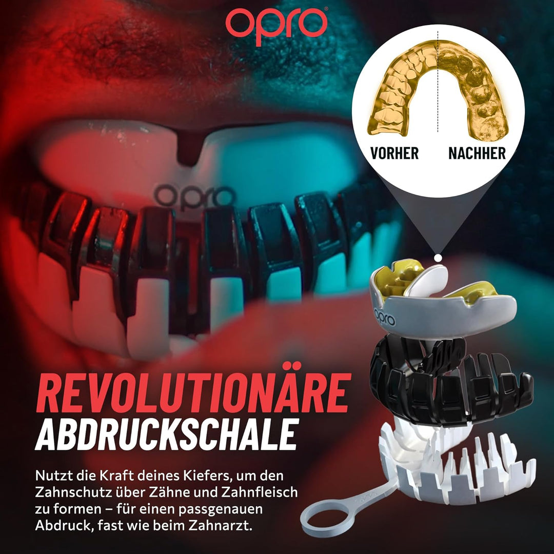 OPRO Instant Custom-Fit Mundschutz, revolutionäre Anpassungstechnologie für ultimativen Komfort und