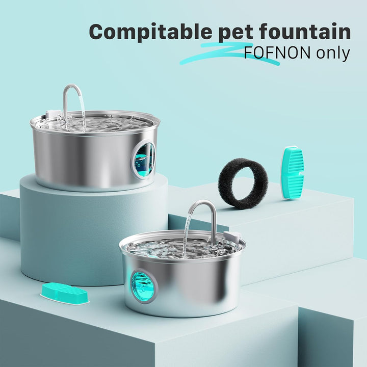 FOFNON 24 Filter für Katzenbrunnen, 12 Stück Filter + 12 Stück Schaumstofffilter für Katzentrinkbrun