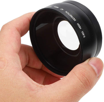 58mm Kamera Weitwinkelobjektiv, 0,45X Weitwinkel Makroobjektiv Universal für Canon für Nikon für Son