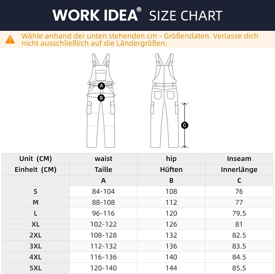 WORK IDEA Herren-Arbeitslatzhose mit Oxford-Knietaschen; strapazierfähige Leinwand Braun XL, Braun X