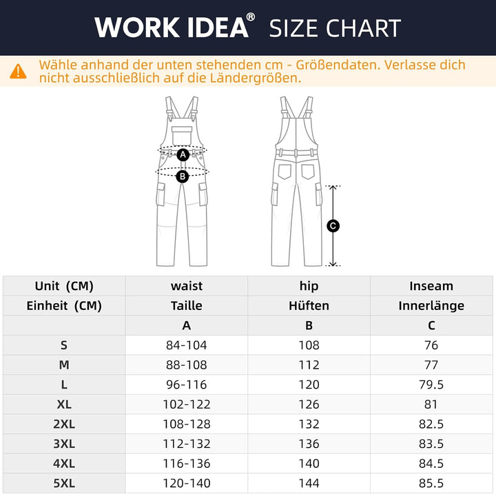 WORK IDEA Herren-Arbeitslatzhose mit Oxford-Knietaschen; strapazierfähige Leinwand Braun XL, Braun X