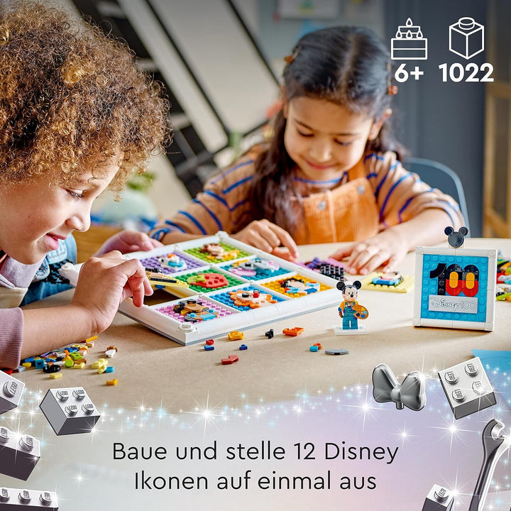 LEGO 43221 | Disney 100 Jahre Disney Zeichentrickikonen, Bastelset und DIY Set als Wandkunst und Sch