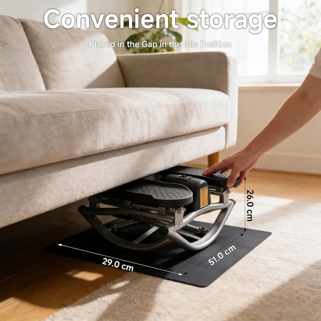 Lateral Rocking Fitness Stepper, Side-to-Side Rock Stepper mit Digitalem Monitor und Widerstandsbänd