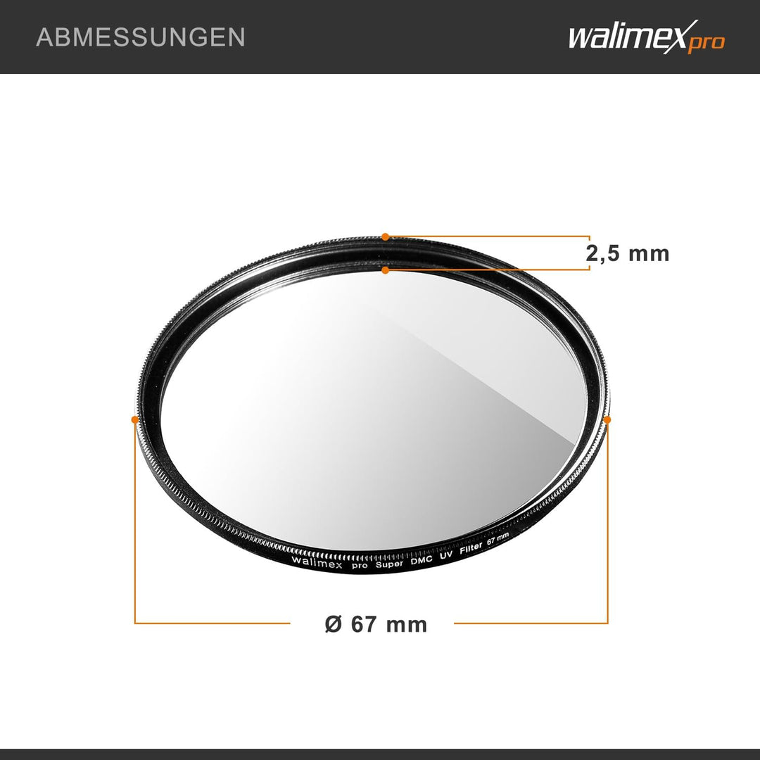 Walimex pro UV-Filter Slim Super DMC 67mm - besonders hochwertiger UV Filter Objektivfilter, Slim nu