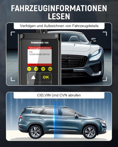 OBD2 Diagnosegerät, Thinkcar THINKOBD 100 Diagnosegerät Auto, Verbesserter Universal USB OBD-ii Diag