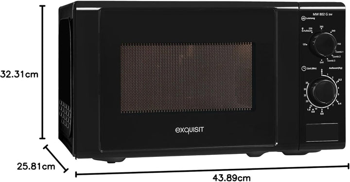Exquisit MW900-030G Mikrowelle 20L 1000W Grill schwarz