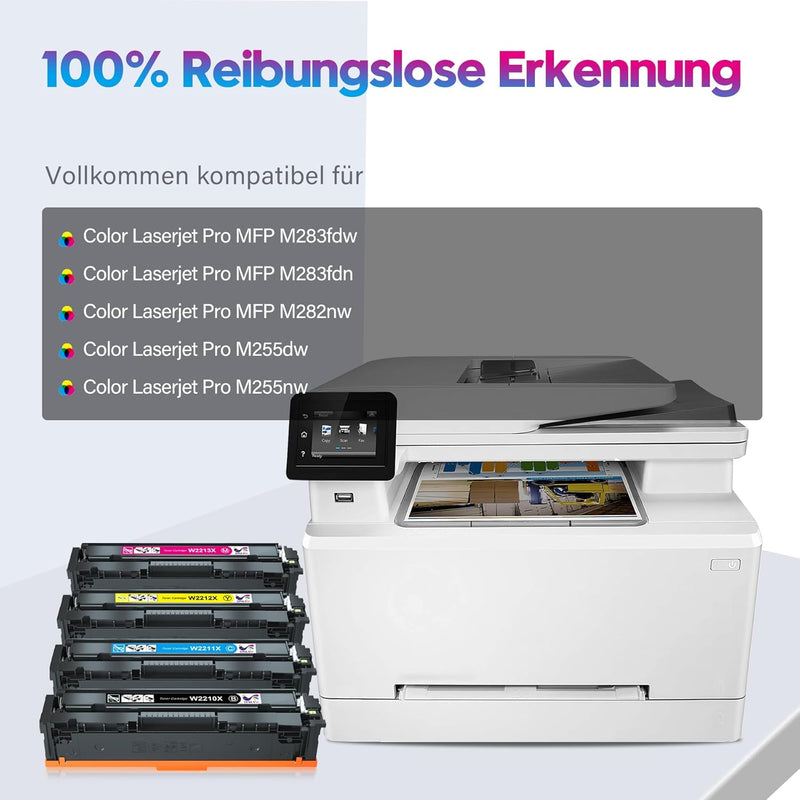 4er-Pack 207X (W2210X) Toner Mit Chip Kompatibel für HP 207X Multipack HP 207A Ersatz für HP Color L