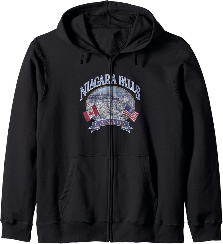 Americana Niagara Falls Scene Canada America Flags Kapuzenjacke