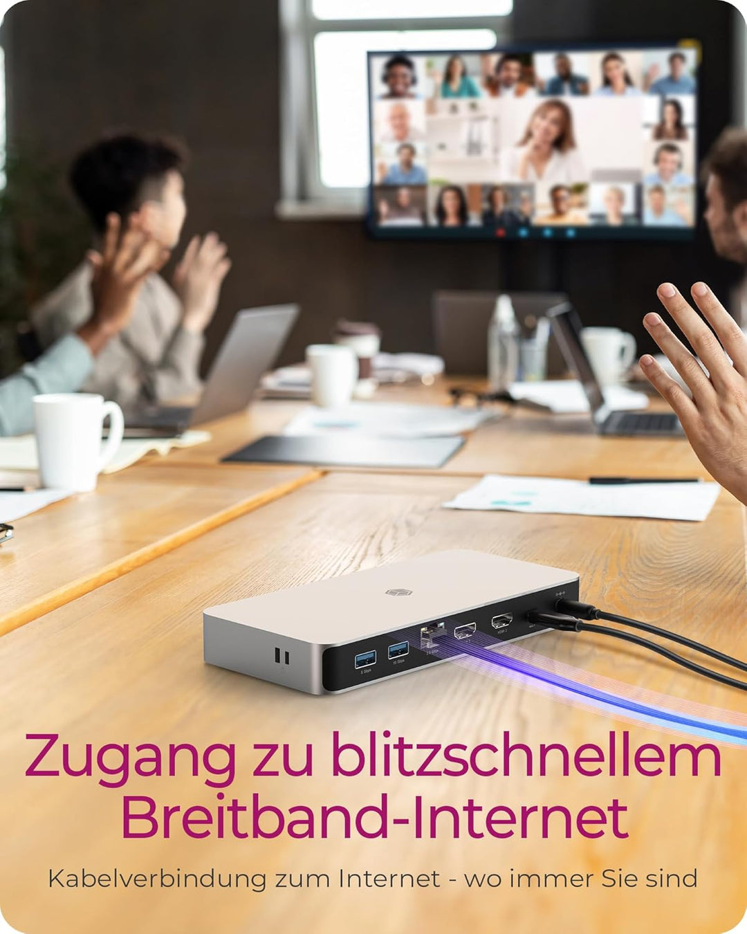 ICY BOX USB4 Docking Station (10-in-1) für 2 Monitore (2x HDMI 2.1), 4K 120Hz / 8K 60Hz, 4x USB HUB,