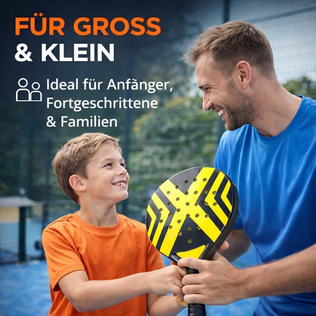 Padelschläger Set für Erwachsene Profi Racket – mit Meshtasche Padel Tennis Schläger für Anfänger un