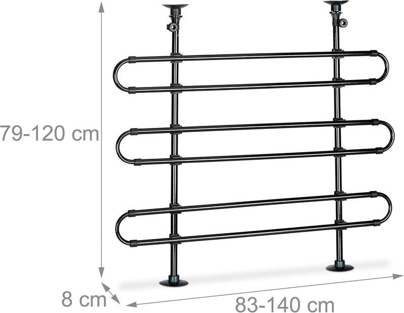 Relaxdays Hundegitter Auto, Schutzgitter Hund, zum Klemmen, Universal Trenngitter, Höhe und Breite v