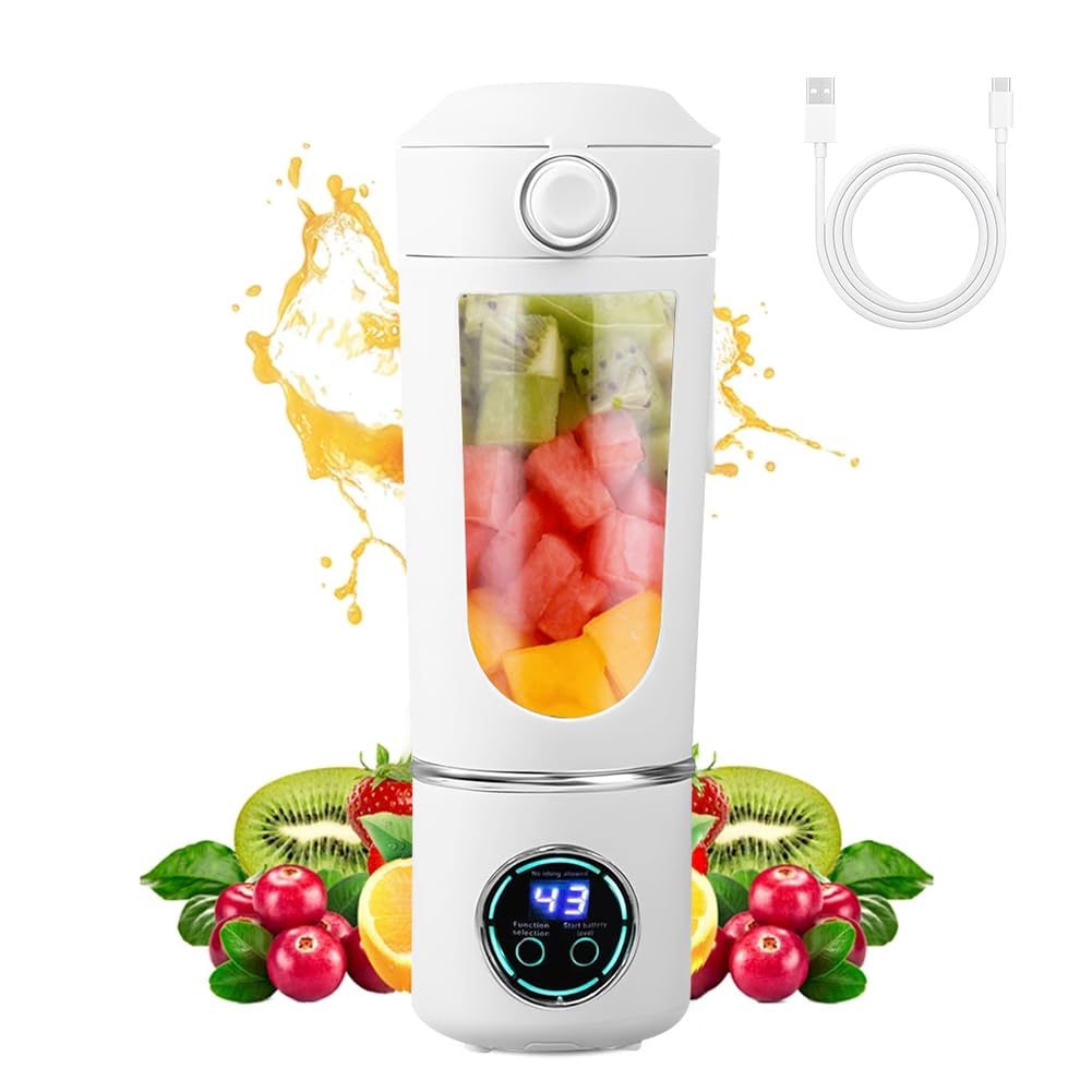 Tragbarer Mixer Smoothie Maker 700ml Mini-Mixer für Smoothies und Shakes Mini-Standmixer mit 12 Rost