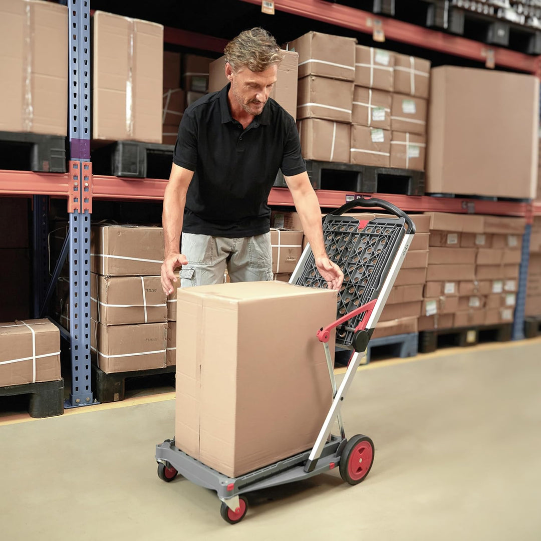CLAX® Transport-Klappmobil | Klappwagen | Transportwagen | Shoppingtrolley | inklusive 2 Faltboxen |