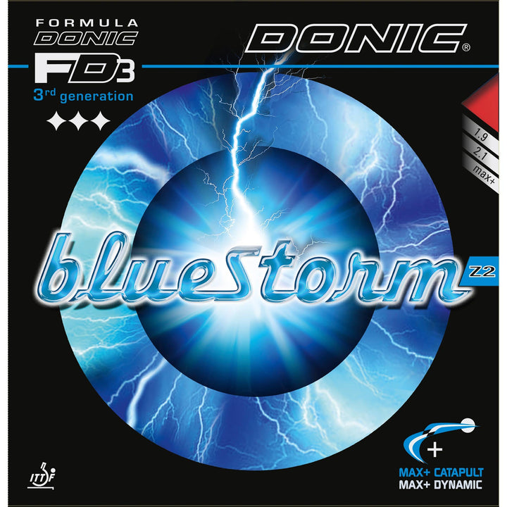 DONIC Belag Bluestorm Z2 Blau 2,1 mm, schwarz, Blau 2,1 mm, schwarz