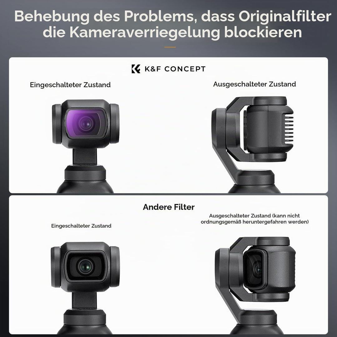 K&amp;F CONCEPT magnetisches ND Filter Set, kompatibel mit DJI OSMO Pocket 3, 4er Pack ND4, ND8, ND16, N