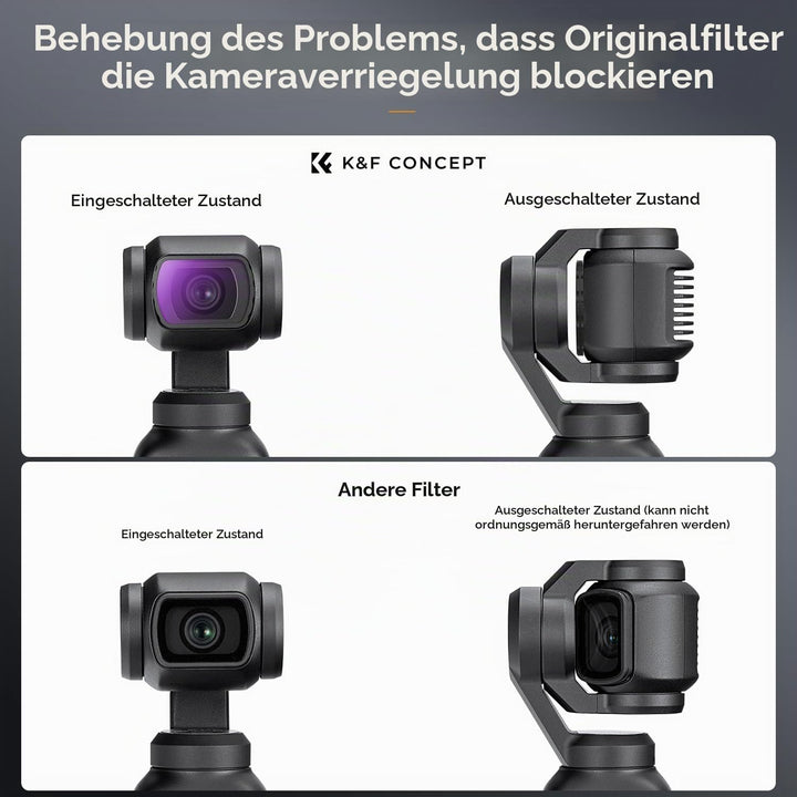 K&amp;F CONCEPT magnetisches ND Filter Set, kompatibel mit DJI OSMO Pocket 3, 4er Pack ND4, ND8, ND16, N