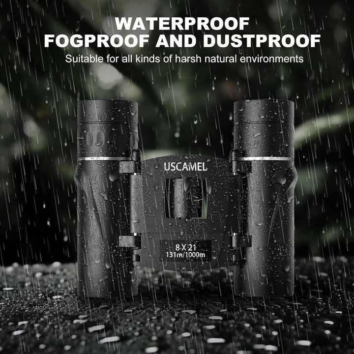 USCAMEL 8x21 Mini Doppelfernrohr Fernglas, Hohe Vergrösserung und Hohe Auflösung