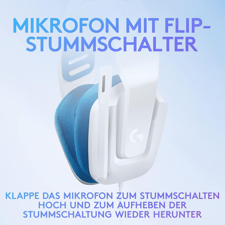 Logitech G335 Kabelgebundenes Gaming-Headset, Flip-to-Mute-Mikrofon, 3,5 mm Audioanschluss, Memory-S