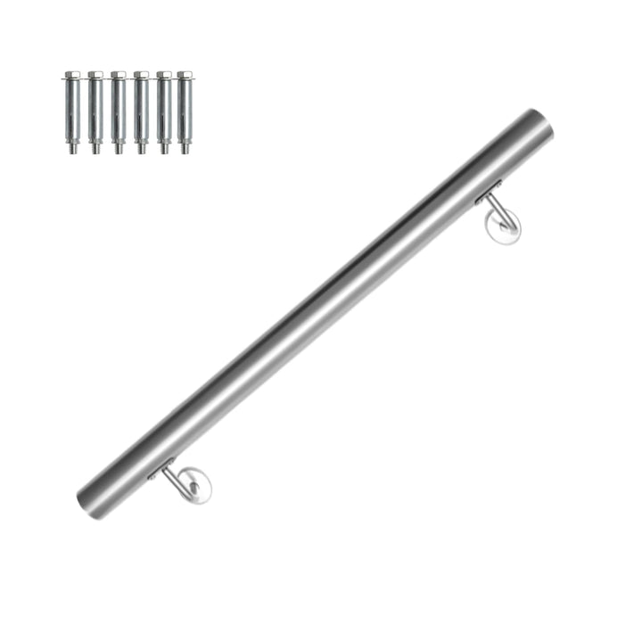 Joparri Edelstahl Handlauf 80cm, Treppengeländer mit Wandhalterung und Endkappen, Wandhandlauf Gelän