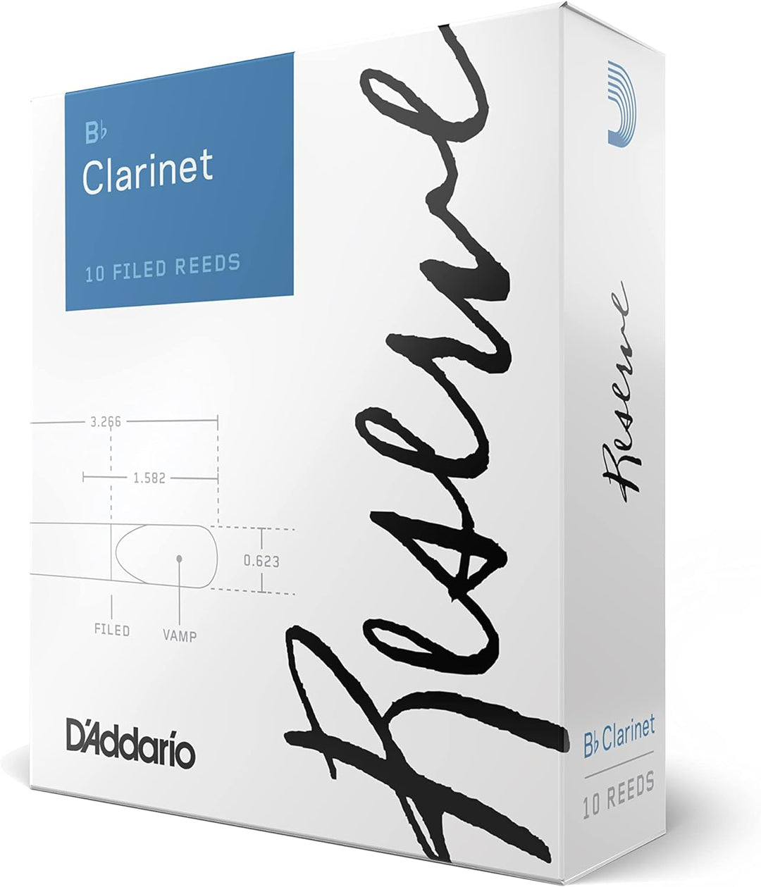 D'Addario Reserve Blätter für Bb-Klarinette (Böhm) Stärke 3.0 (10 Stück) Stärke 3,0 Non-Organic, Stä