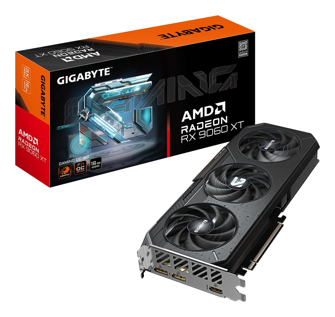 Gigabyte Radeon RX 9060 XT Gaming OC 16G Grafikkarte - 16GB GDDR6, 128bit, PCI-E 5.0, 3320 MHz Kernt