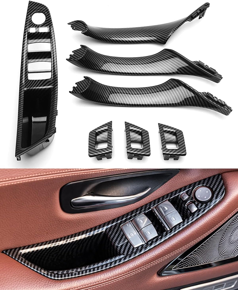 SHSBSCAR 7PCS Türgriff Kit für BMW 5er F10 F11 520 530,Fahrer Seite Fensterschalter Armlehne + Beifa