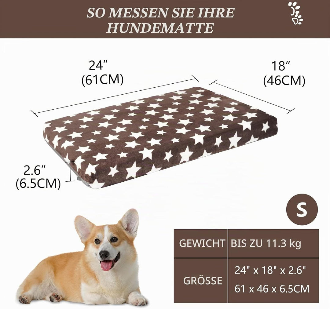 VANKEAN Hundebett Wasserdicht Hundekissen Waschbar mit Abnehmbarer Innenfutter Sommer und Winter, Fl