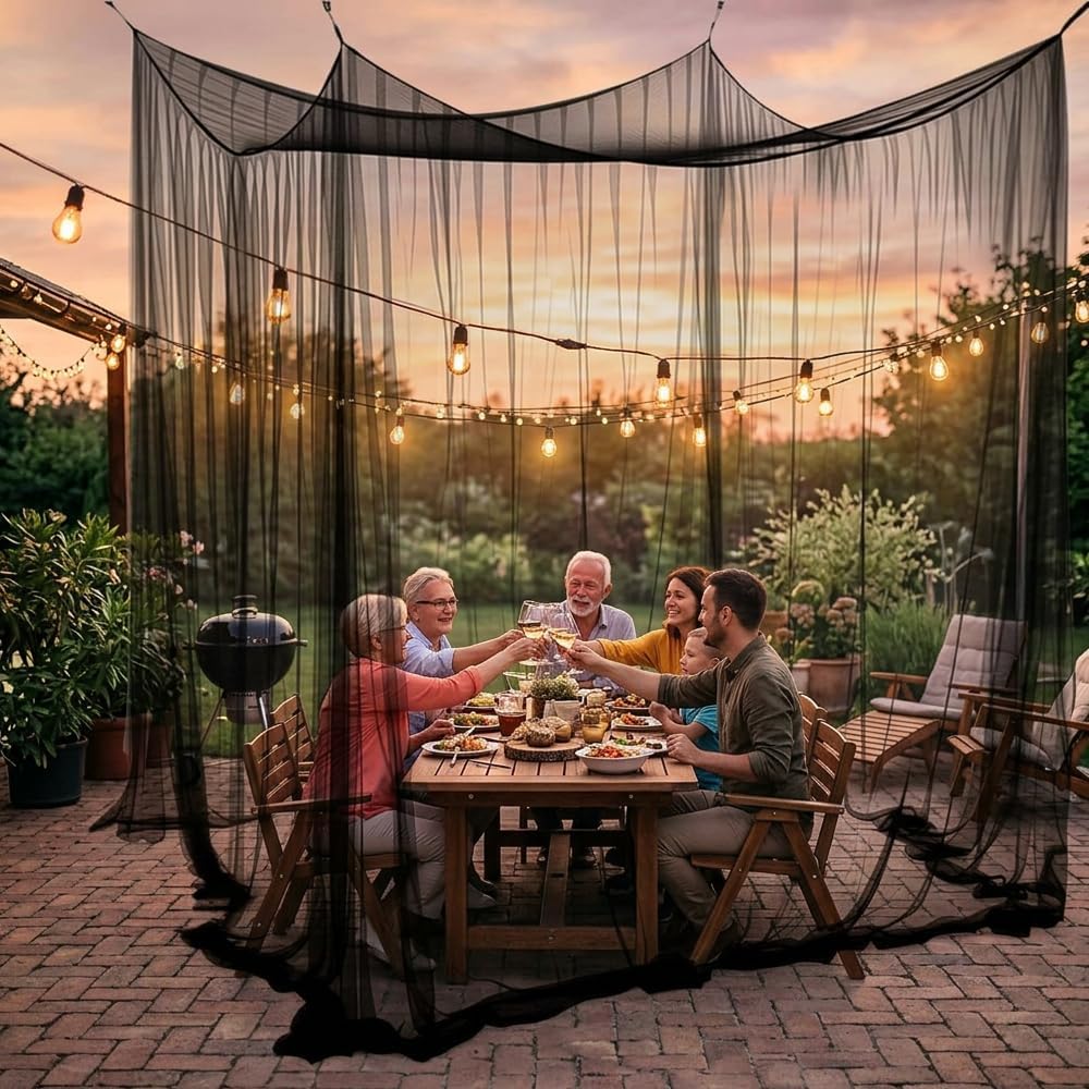 XXL Moskitonetz Outdoor Reise, 300x300x250cm Grosses Mückennetz und Fliegennetz für Bett, Garten und