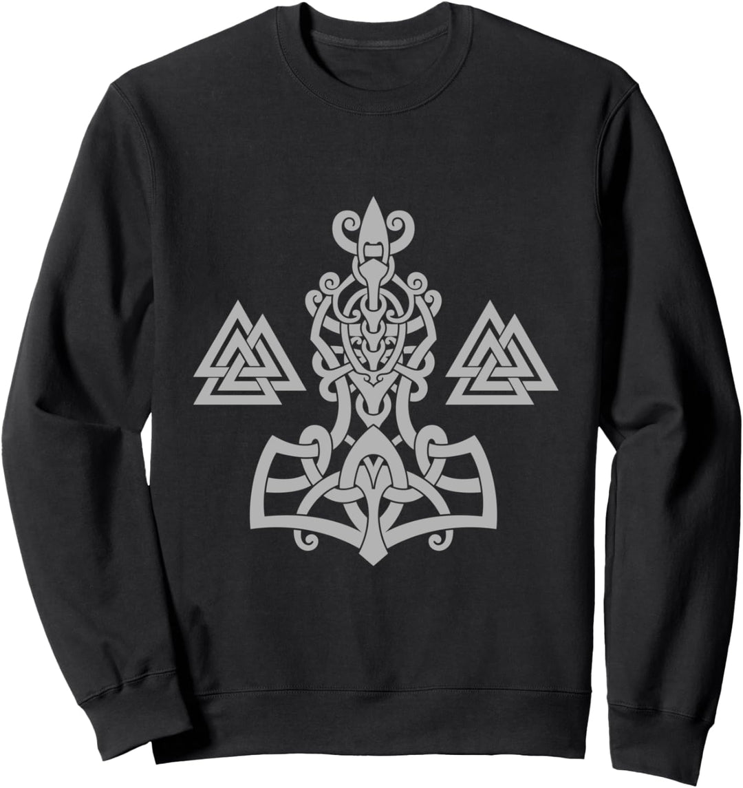 Wikinger Krieger Symbole Walhalla Skandinavien Rabe Geschenk Sweatshirt