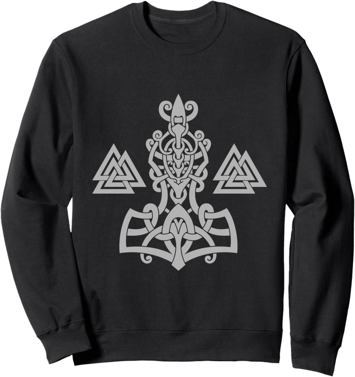 Wikinger Krieger Symbole Walhalla Skandinavien Rabe Geschenk Sweatshirt