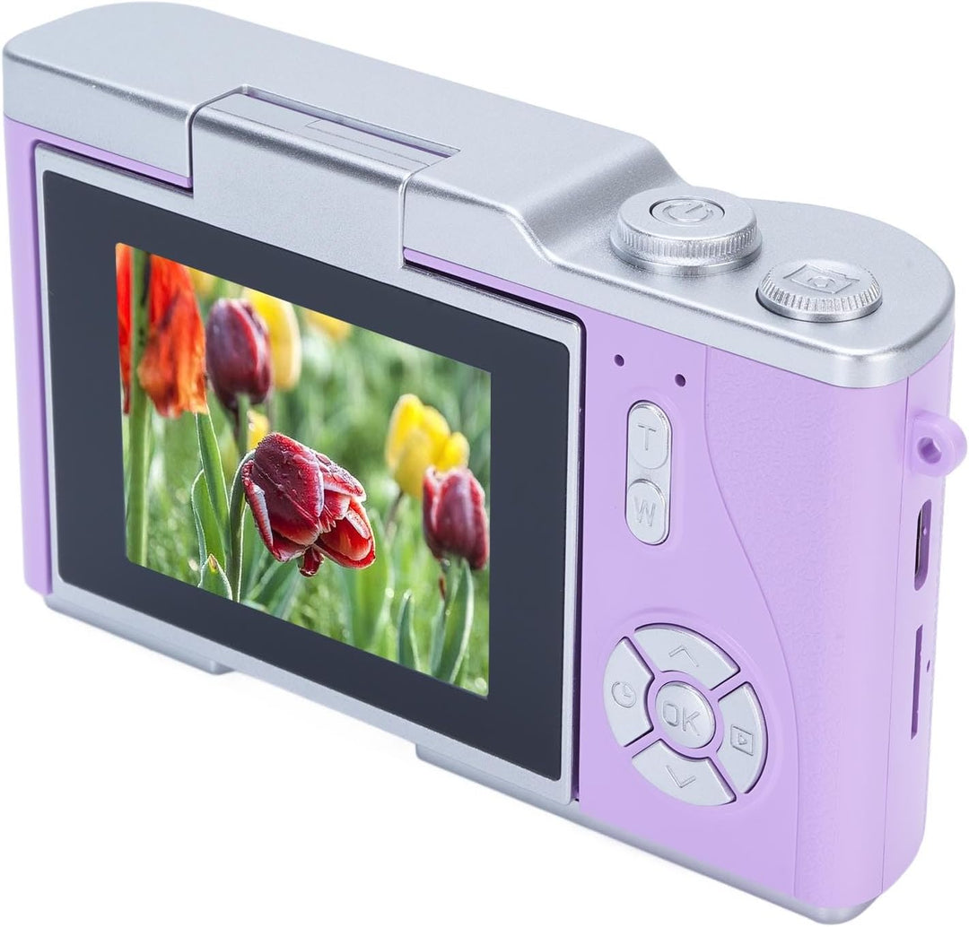 Zunate 48MP 1080P Digitalkamera, Autofokus Vlogging Kamera mit 2.4" Flip Screen und 18X Zoom, eingeb