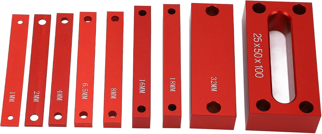9 -pcs -Höhenmesssteine Blöcke Aluminiumlegierung Holzbearbeitung Setup -Riegel Präzision für Rout