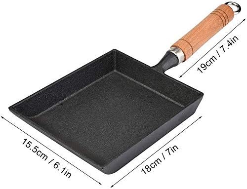 Tamagoyaki Pfanne Mini Gusseisen Bratpfanne Holzgriff Eisen Omelett Topf Tamagoyaki Pfannkuchen Home