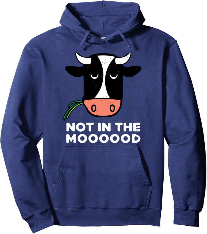 Nicht in der Stimmung Lustige mürrische Kuh Wortspiel Pullover Hoodie