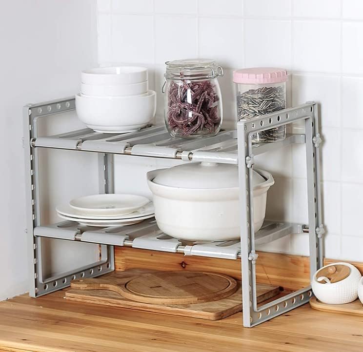 LANTUS Aufbewahrungsregal unter der Spüle, ausziehbar, für Küche, Badezimmer, Schlafzimmer, Wohnzimm