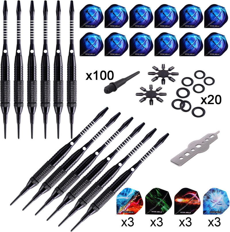 WIN.MAX Dartpfeile mit kunststoffspitze für elektronische dartscheibe 12 Stück Soft Darts Pfeile Set