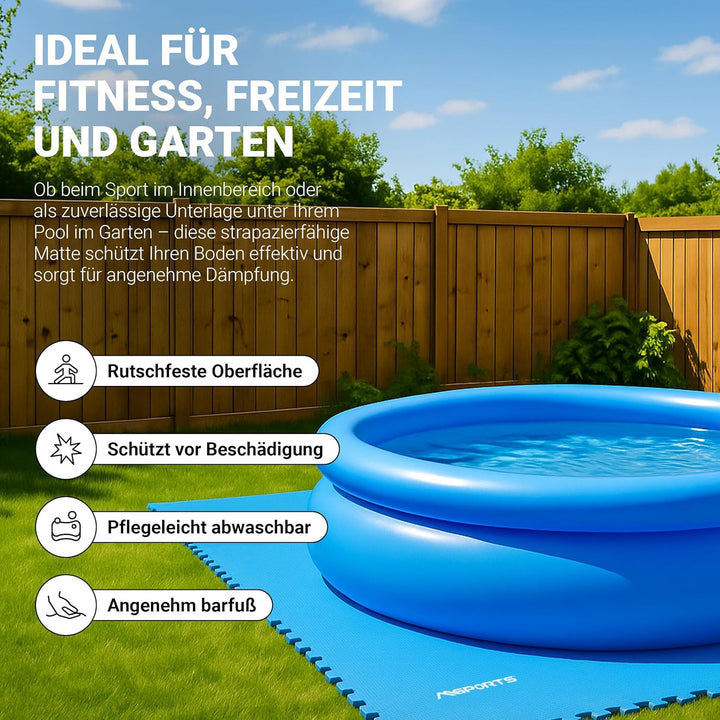 MSPORTS Bodenschutzmatten Set Premium - 8 Schutzmatten in verschiedenen Farben 3,175m² | Bodenschutz
