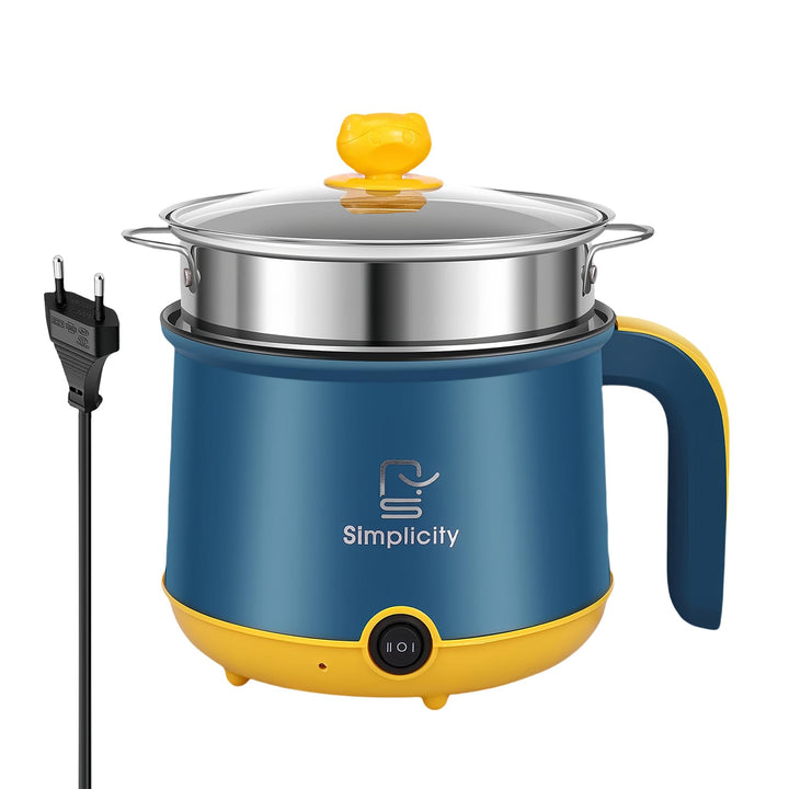 Elektrischer Hot Pot Mit Dampfgarer, Elektrische Hot Pot 1.8 L, Tragbare Mini Antihaft Multikocher,